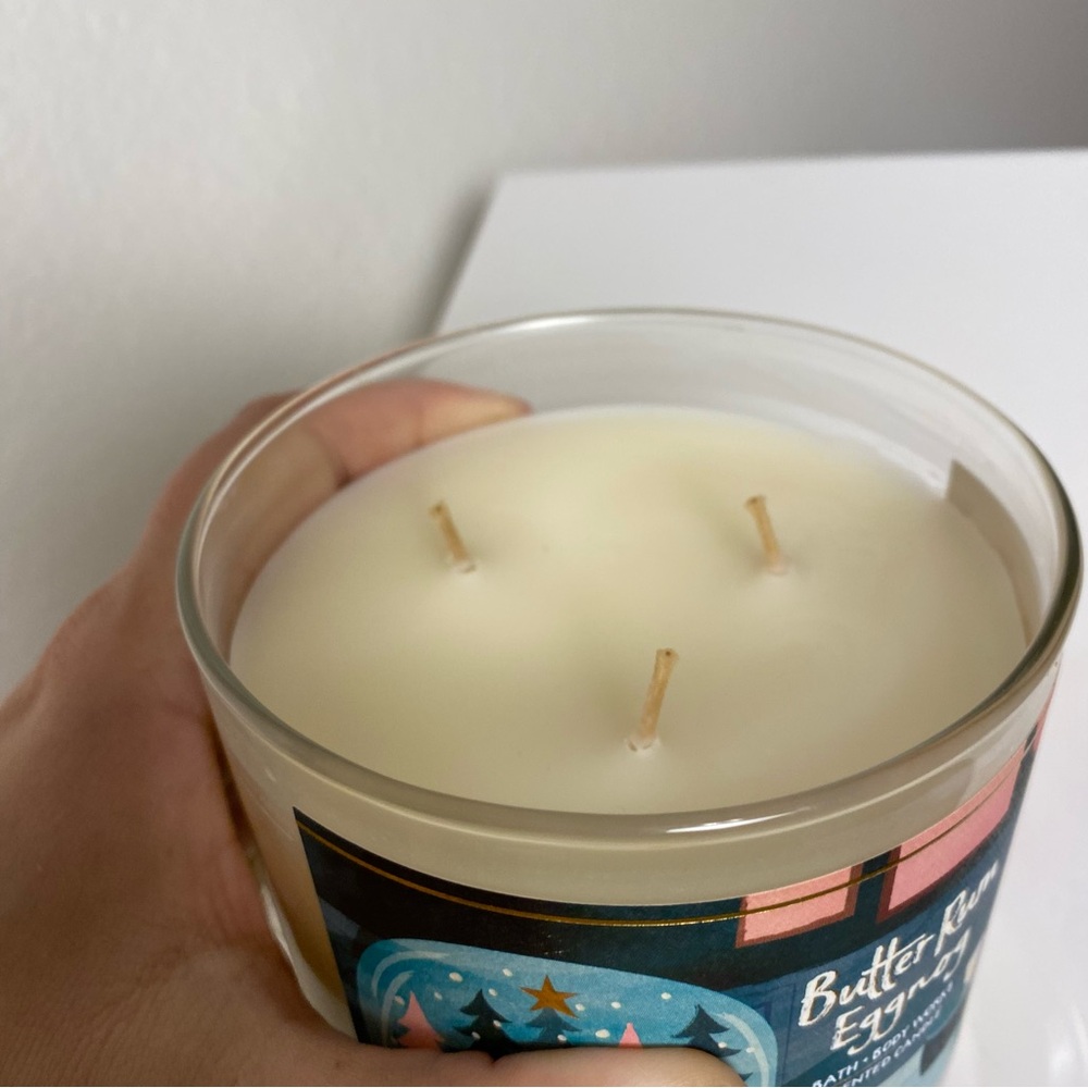 NWT BBW Butter Rum Eggnog 3-Wick Candle Holiday Scent - Picture 6 of 6
